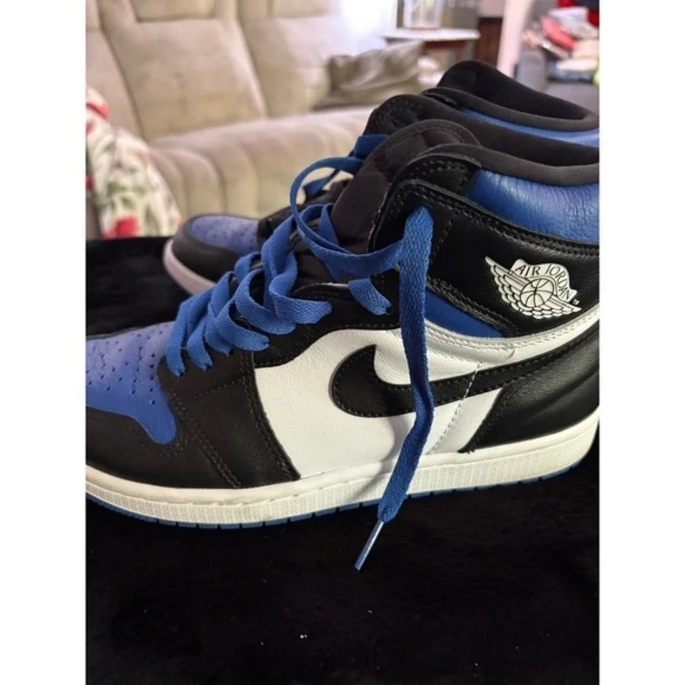 Nike Air Jordan 1 Retro High OG Royal Toe Black White Blue 555088-041 Mens 8.5